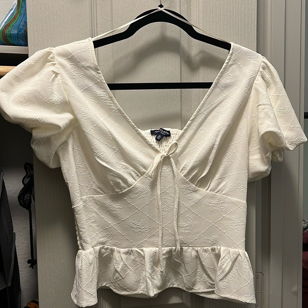 White crop blouse. Never worn